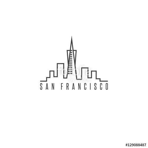 500x500 San Francisco Skyline Vector Design Template Illustration Stock