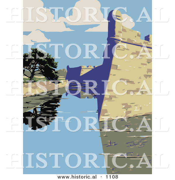 600x620 Historical Vector Illustration Of The Castillo De San Marcos In St