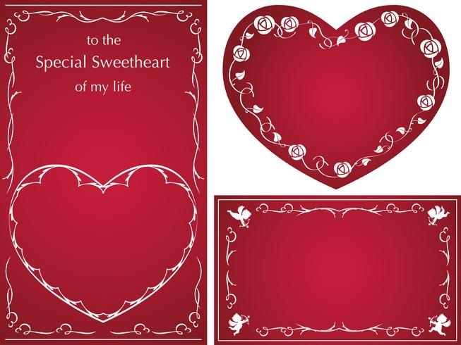 653x490 Set Of Vector Cardsframes For Valentine's Day, Etc