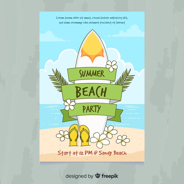 Hand Drawn Summer Party Poster Template Vector Free Download 626x626 Hand Drawn Summer Party Poster Template Vector Free Download
