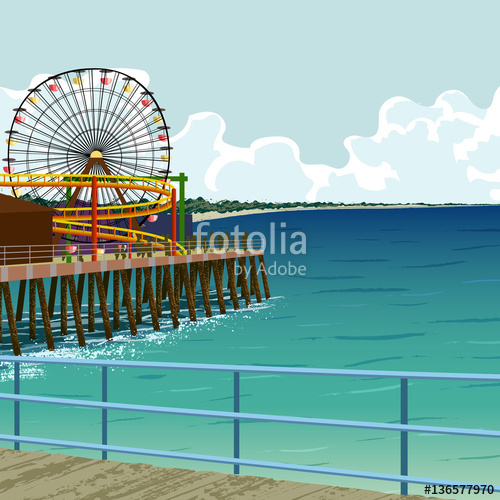 500x500 Santa Monica Pier Stock Image And Royalty Free Vector