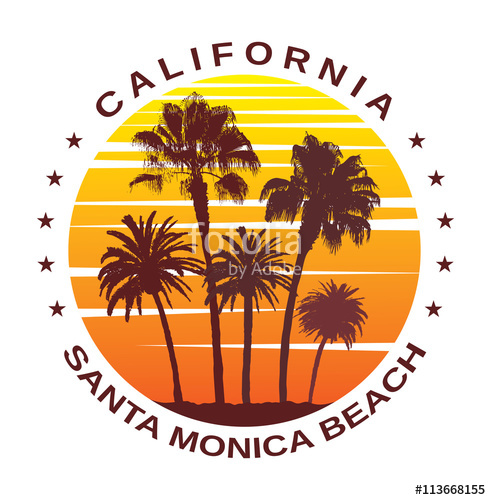 491x500 Travel Background For Santa Monica, California Stock Image