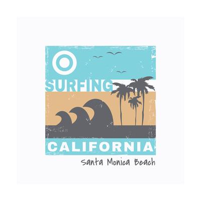 400x400 Vector Illustration On The Theme Of Surf And Surfing In California