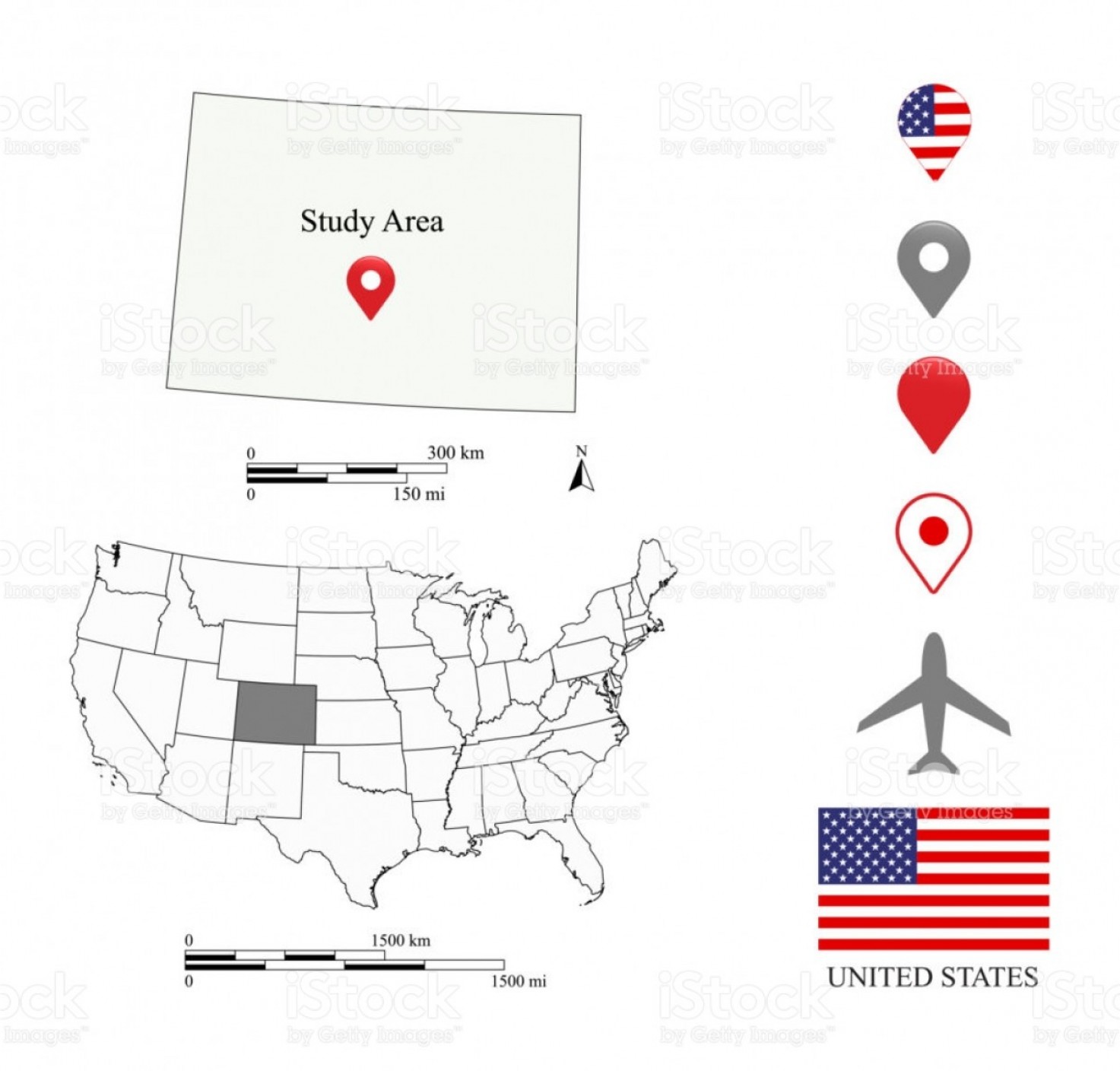 1473x1408 United States Map Scale Vector Outline Illustration Background