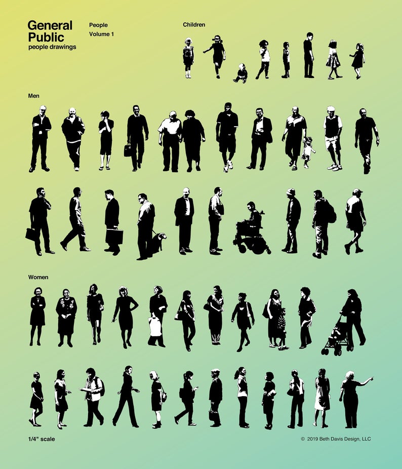 794x926 People Silhouette Vector Art For Architects Designers Etc Etsy