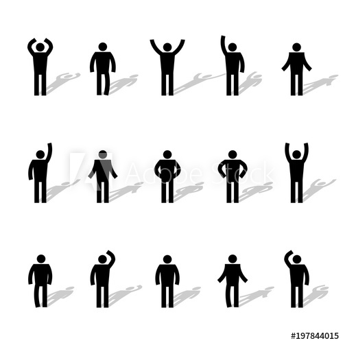 500x500 Set Of Stick Figures, Vector Illustration