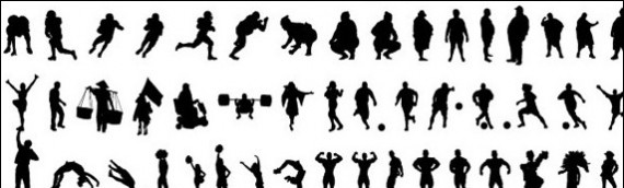 570x172 Awesome People Silhouette Vector Sets