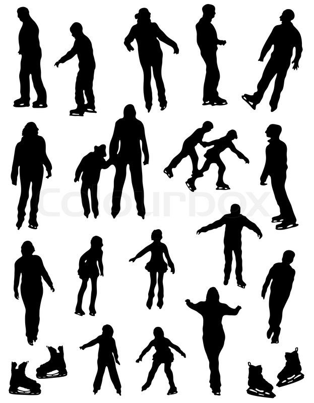 623x800 Collection Of Silhouettes Of People Stock Vector Colourbox