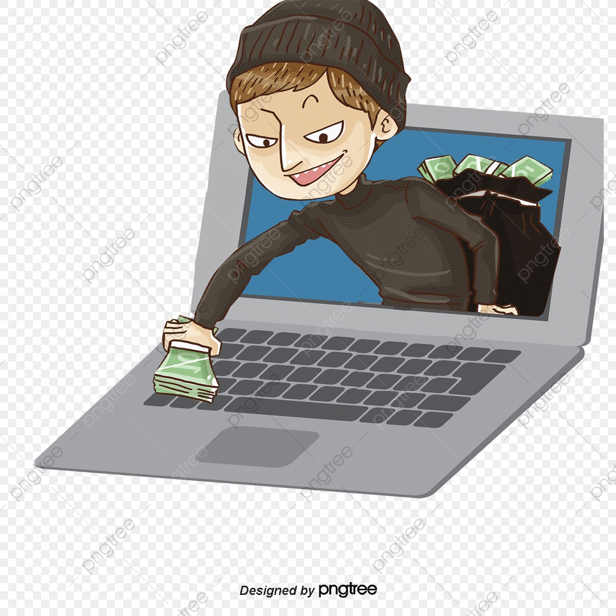 1200x1200 Online Payment Scam Vector, Masked, Computer, Crime Png And Vector