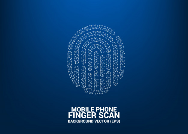 626x447 Vector Thumbprint Icon From Dot And Line Circuit Board Style