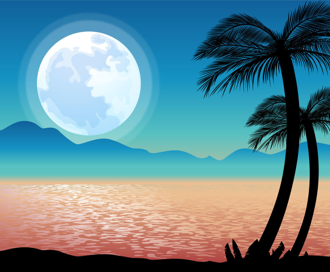 Beautiful Tropical Landscape Vector Scene Vector Art Graphics 1136x936 Beautiful Tropical Landscape Vector Scene Vector Art Graphics