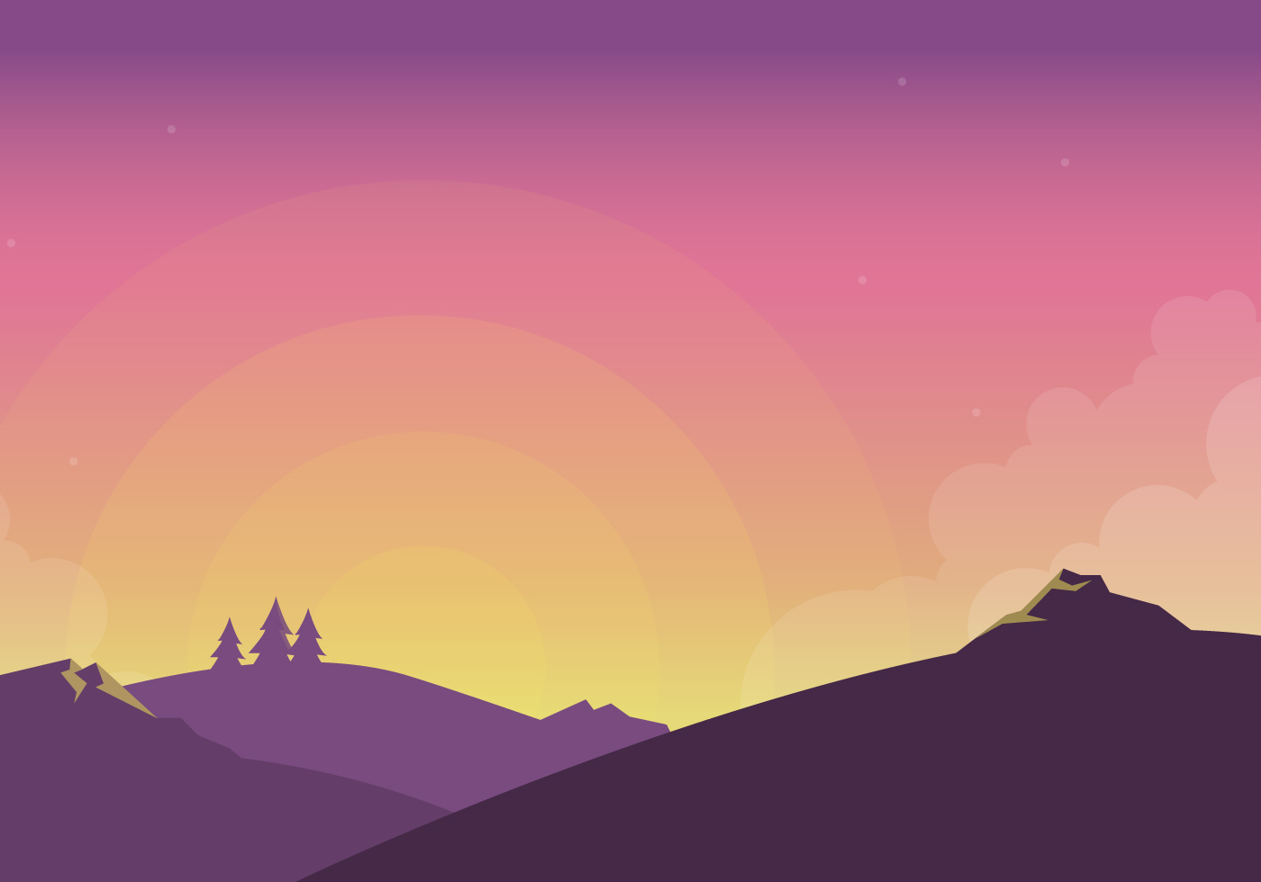 Free Vector Sunset Scene Vector 1400x980 Free Vector Sunset Scene Vector