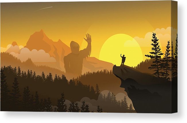 Minimal Giant Landscape Scene Vector Art Canvas Print Canvas Art 651x428 Minimal Giant Landscape Scene Vector Art Canvas Print Canvas Art