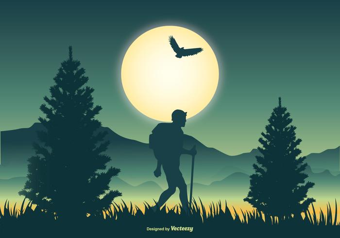 Mountaineer Scene Vector Illustration 700x490 Mountaineer Scene Vector Illustration