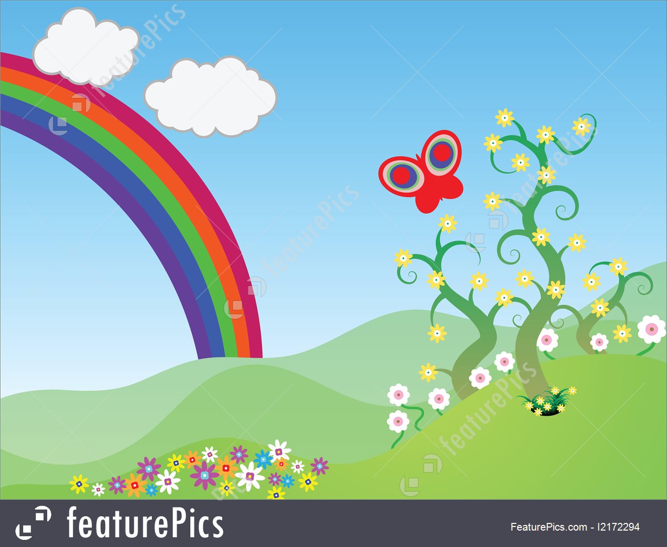 Spring Vector Scene 1300x1067 Spring Vector Scene