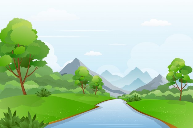 Illustration Of River A Cross Mountains, Beautiful Riverside 626x417 Illustration Of River A Cross Mountains, Beautiful Riverside