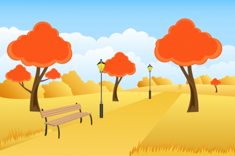 Beautiful Autumn Scenery Vector Illustration With Cartoon Style 468x311 Beautiful Autumn Scenery Vector Illustration With Cartoon Style