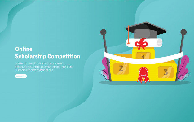 626x394 Online Scholarship Competition Illustration Banner Vector