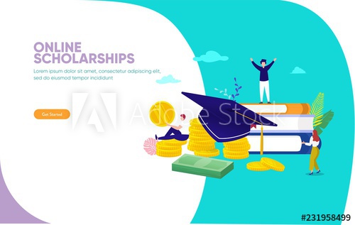 500x317 Online Scholarships Concept Vector Illustration, Group Of People