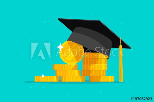 500x333 Education And Money Vector Illustration, Flat Cartoon Graduation