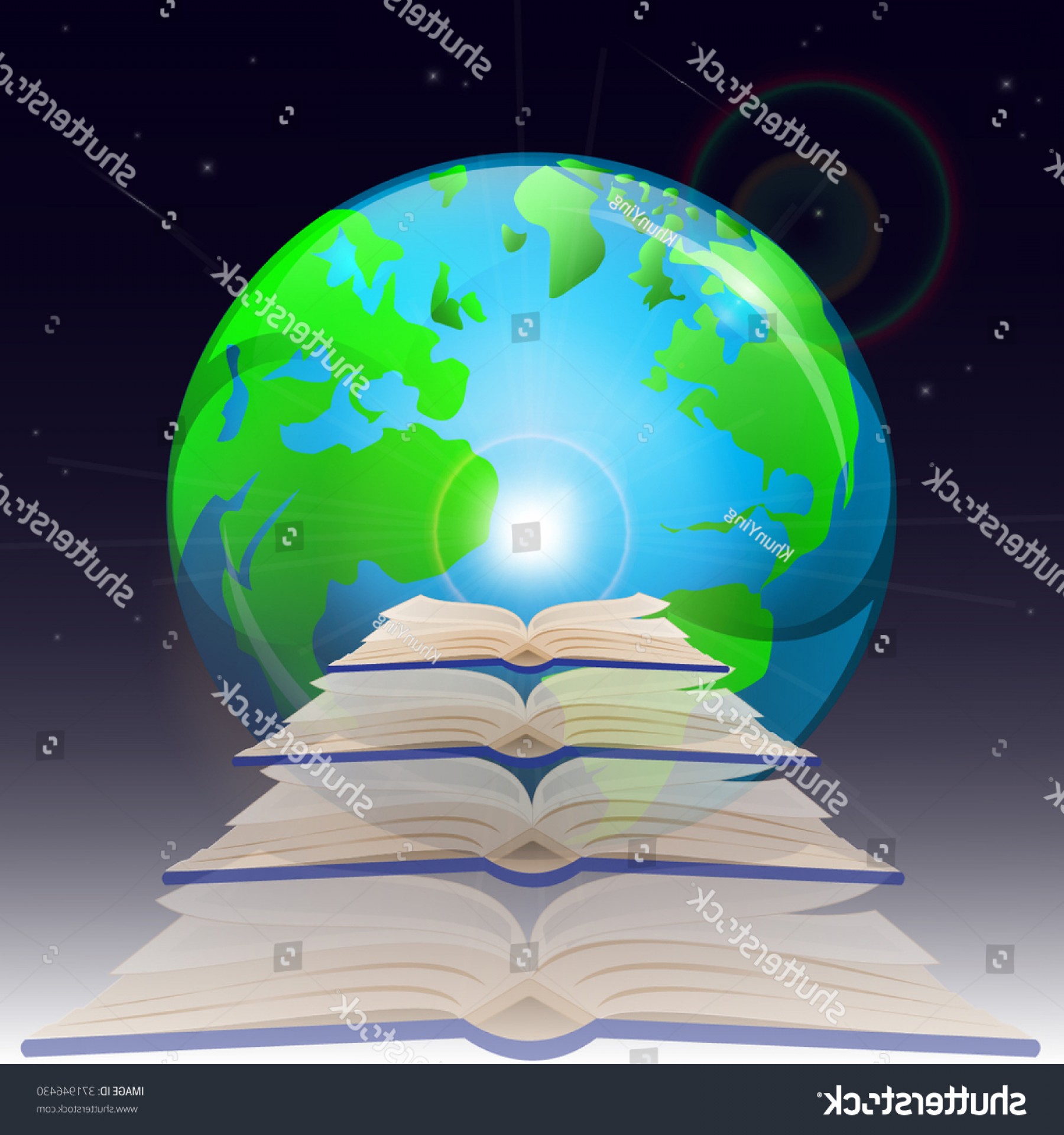 1800x1920 Scientific Concept Open Book Globe Vector Catchsplace