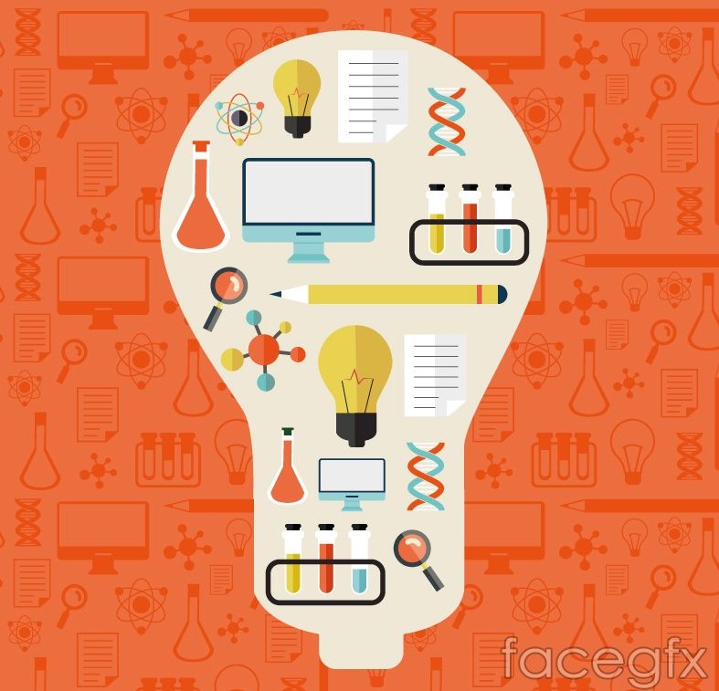787x757 Scientific Elements Icon Lamp Background Vector Free Vectors