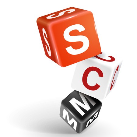 450x450 Vector Dice With Word Scm Supply Chain Management On White