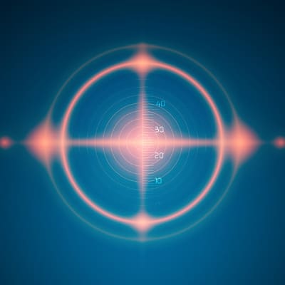 400x400 Neon Target Isolated Game Interface Element Vector Illustration