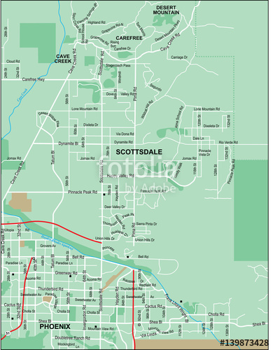 390x500 Scottsdale Area Map Stock Image And Royalty Free Vector