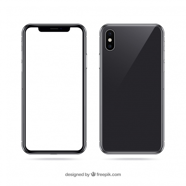 626x626 Iphone X With White Screen Vector Free Download