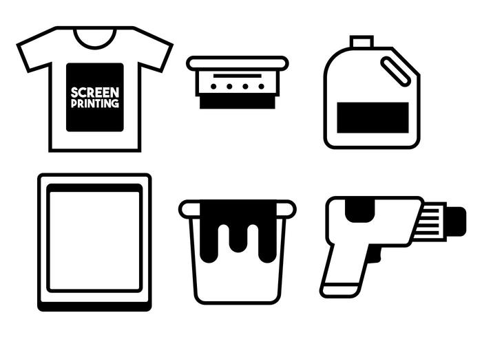 700x490 Screen Printing Vector Set