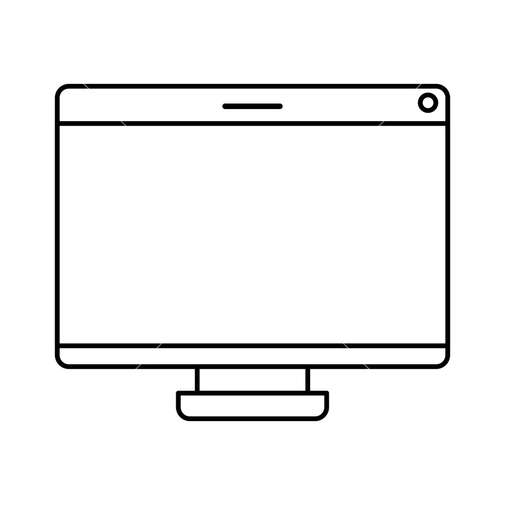 1000x1000 Computer Screen Isolated Icon Vector Illustration Desing Royalty