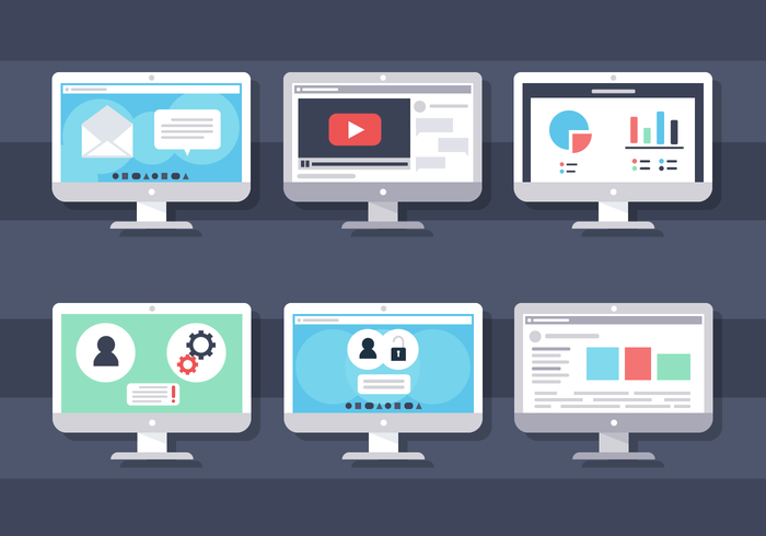 700x490 Computer Screen Vector