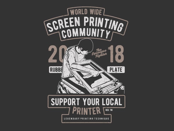 600x450 Screen Printing Community T Shirt Template Vector