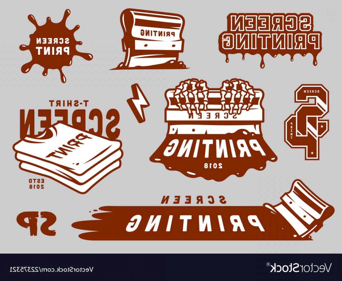 1200x984 Vintage Screen Printing Elements Set Vector Newwaysys