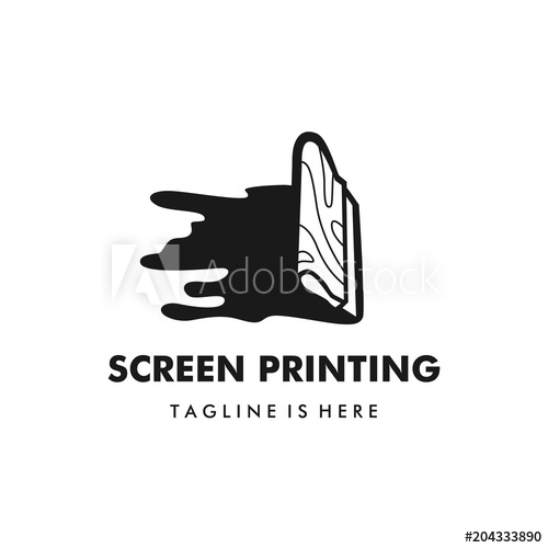 500x500 Screen Printing Silk Screenprinting Logo Vector Illustration