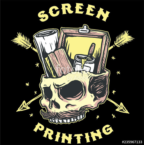 496x500 Screen Printing Skull Stock Image And Royalty Free Vector