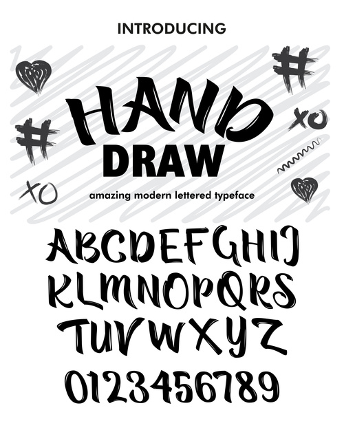 500x625 Hand Draw Style Script Font Vector Free Download