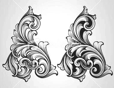 380x294 Vector Scrollwork Engraving Art Filigree Tattoo, Engraving Art