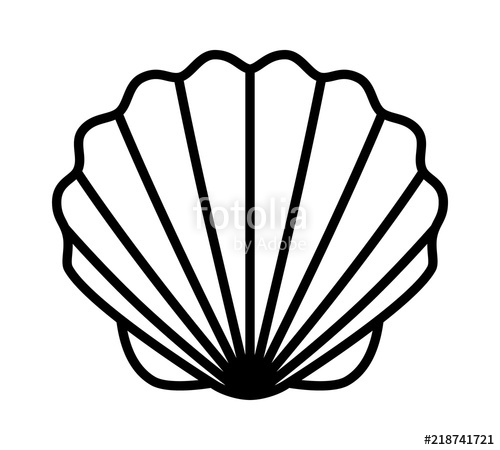 500x450 Seashell Shell Shellfish Or Seafood Line Art Icon For Wildlife