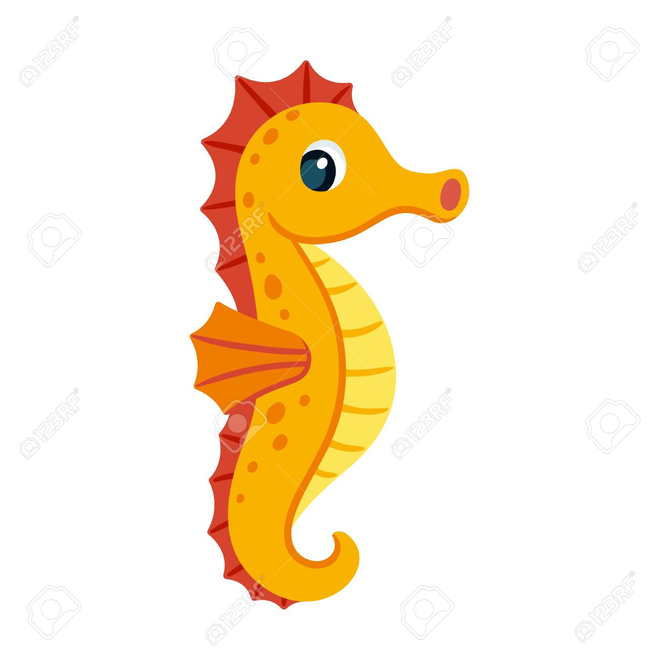 1300x1300 Seahorse Clipart Orange