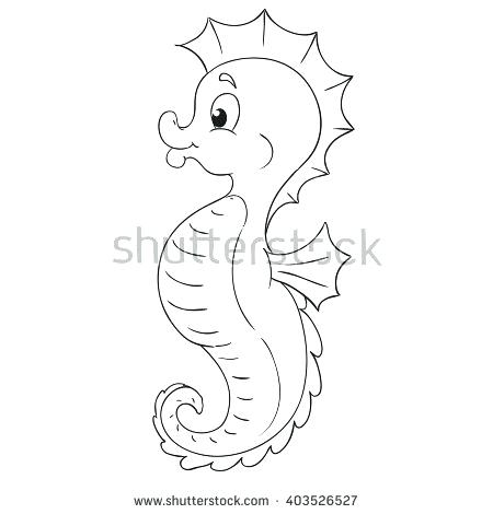 450x470 Seahorse Outline