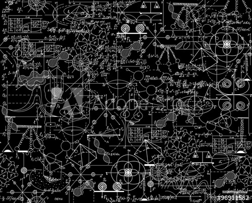 500x403 Scientific Vector Seamless Pattern With Math And Physical Formulas