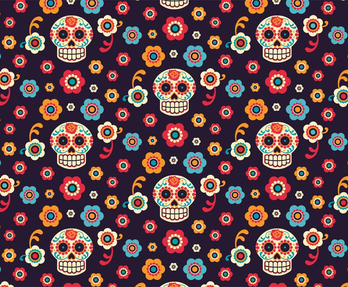 1136x936 Sugar Skulls Vector Seamless Pattern Vector Art Graphics
