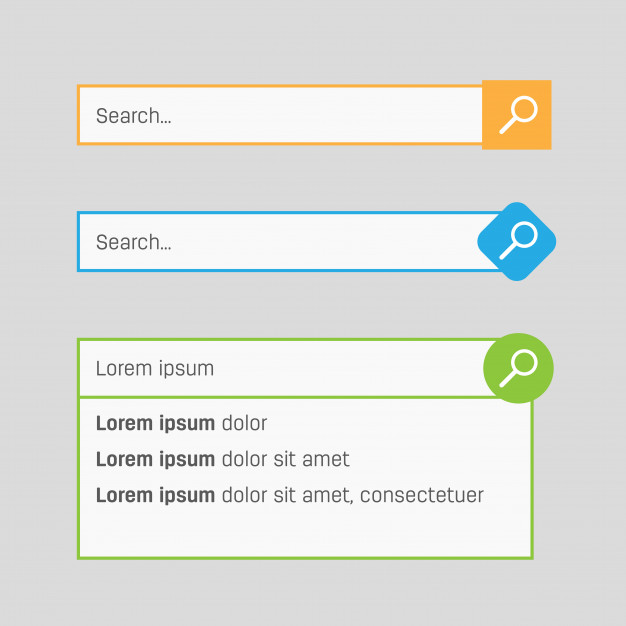 626x626 Search Bar Boxes Buttons Of Ui And Ux Interface Vector Premium