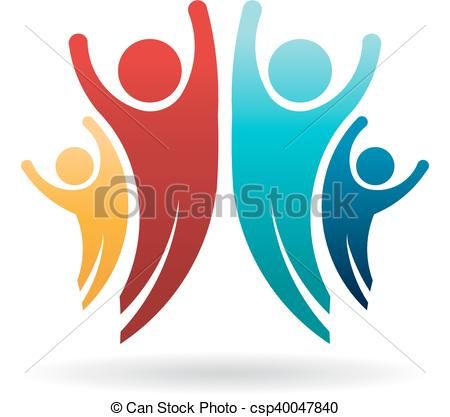 450x417 Vector Of Happy People Family Group Logo Vector Illustration