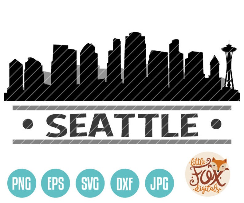 794x661 Vector Seattle Washington Skyline City East Etsy