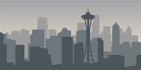 600x300 Seattle City Skyline Vector Free Download