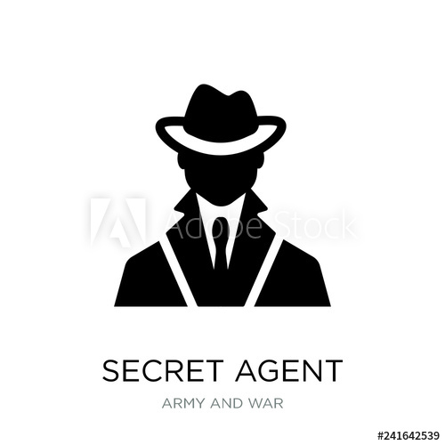 500x500 Secret Agent Icon Vector On White Background, Secret Agent Trend