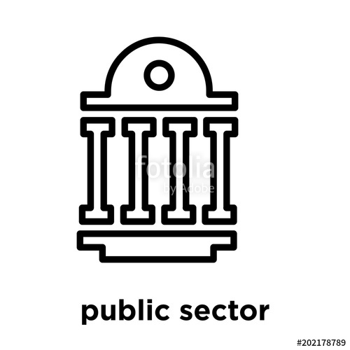 500x500 Public Sector Icon Isolated On White Background Stock Image